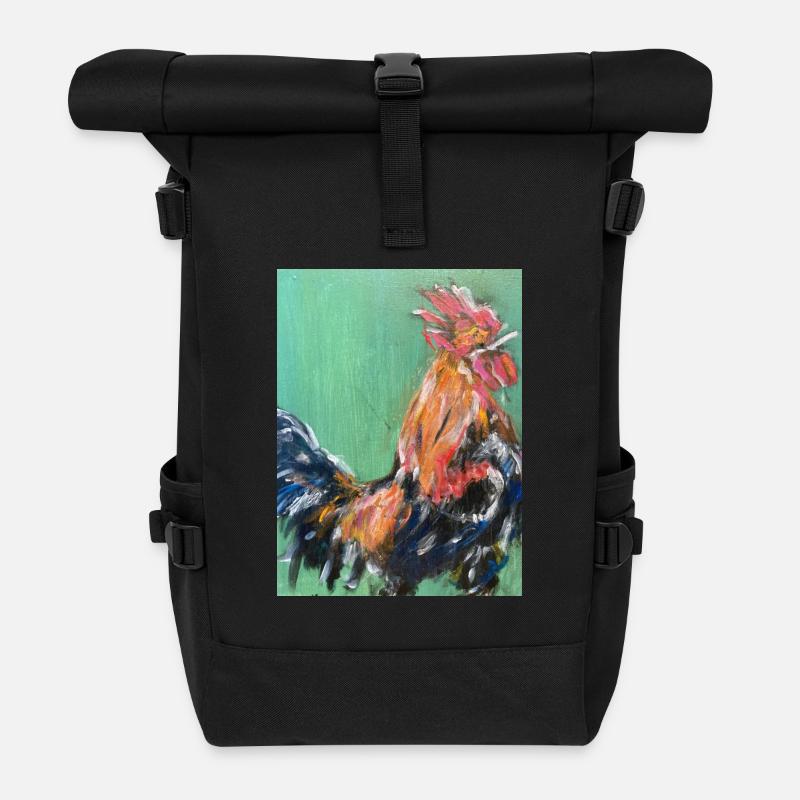 Der Hahn - Rolltop Rucksack - Schwarz