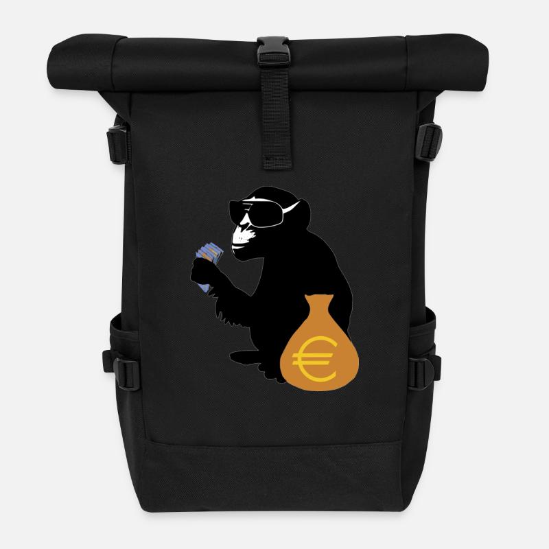 euro monkey - Rolltop Rucksack - Schwarz
