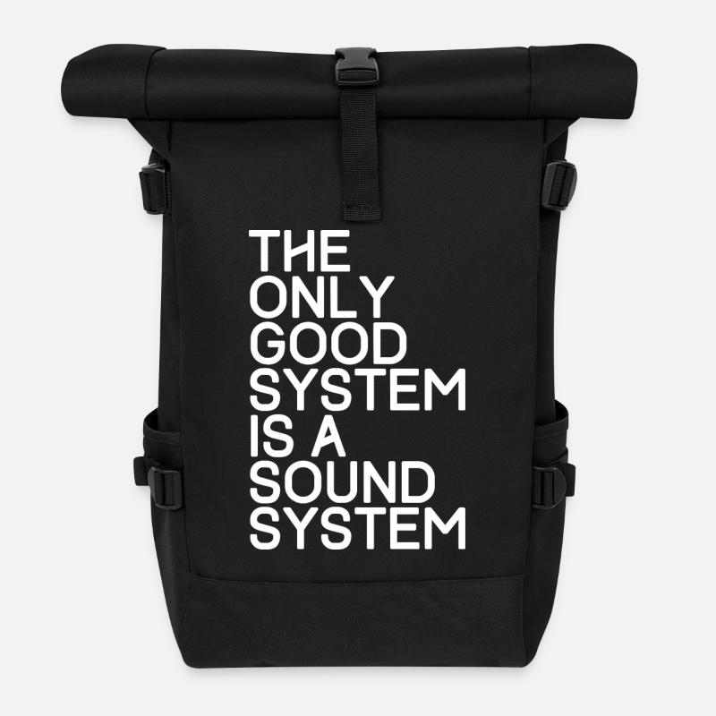 The only good system is a sound system - TECHNO - Rolltop Rucksack - Schwarz