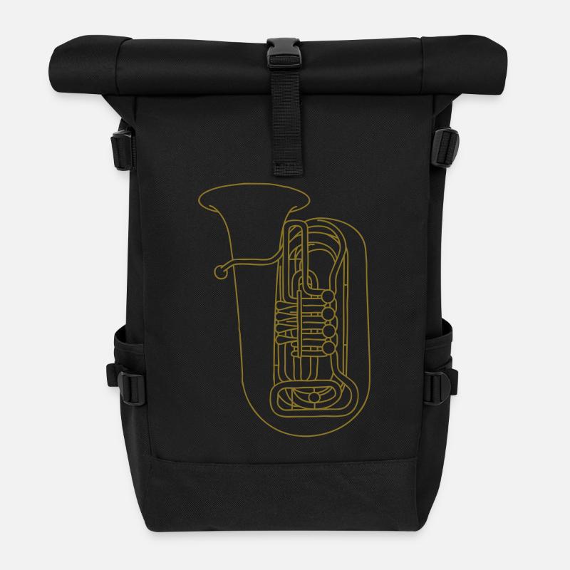 TUBA brass - Roll Top Backpack - black