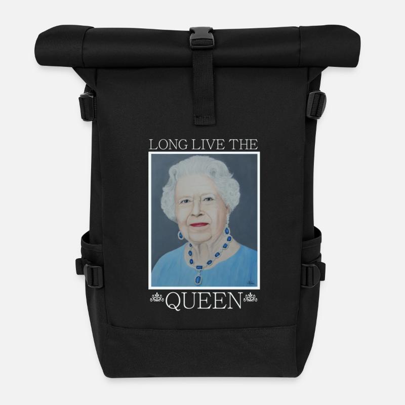 Königin von England Elisabeth - Geschenkidee - Rolltop Rucksack - Schwarz