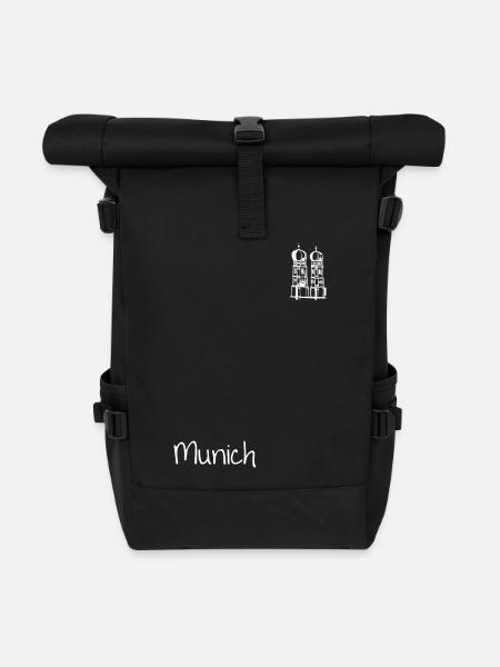Munich München Frauenkirche - Rolltop Rucksack - Schwarz