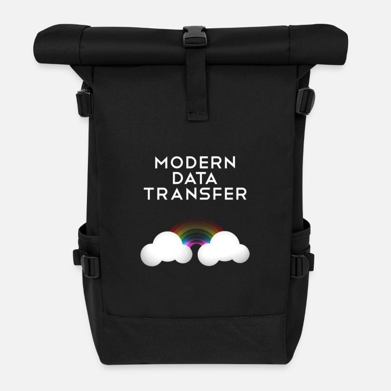 Moderne Datentransfer Wolken Informatiker Geschenk - Rolltop Rucksack - Schwarz