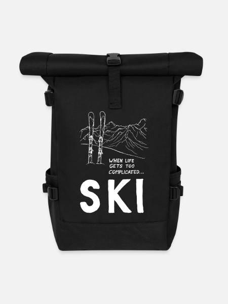 When Life Gets Too Complicated - Ski - Roll Top Backpack - black