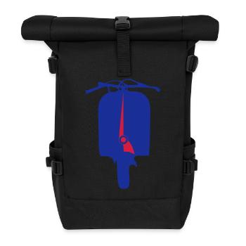 Electric Blue Canister Silhouette - Rolltop Rucksack - Schwarz - Vorne