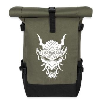 white gothic demon - Roll Top Backpack - olive/black - Front