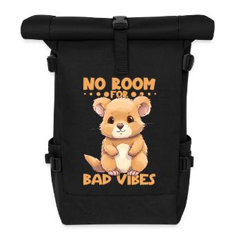 Pas de place pour la mauvaise humeur - Quokka - Sac à dos roll top - noir - Devant