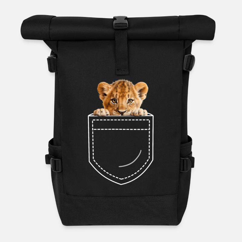 Löwe - Rolltop Rucksack - Schwarz