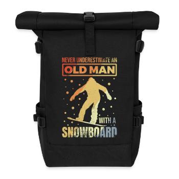 Snowboard Grandpa - Roll Top Backpack - black - Front