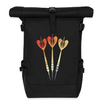 Dartpfeile Vintage - Rolltop Rucksack - Schwarz - Vorne