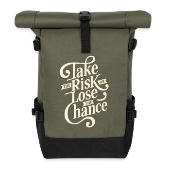 Take the risk or lose - Roll Top Backpack - olive/black - Front