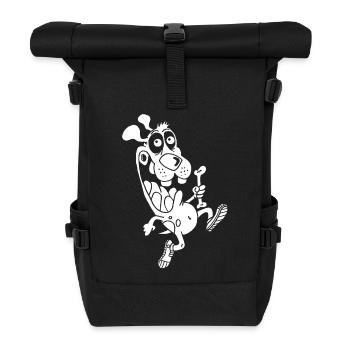 Relay race for a white dog - Roll Top Backpack - black - Front