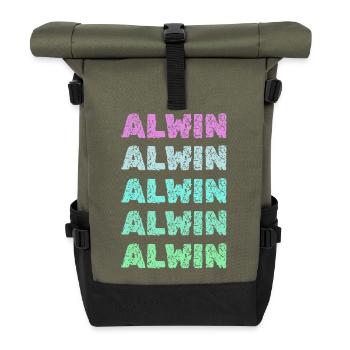 Alwin als Alwin - Rolltop Rucksack - Olive/Schwarz - Vorne