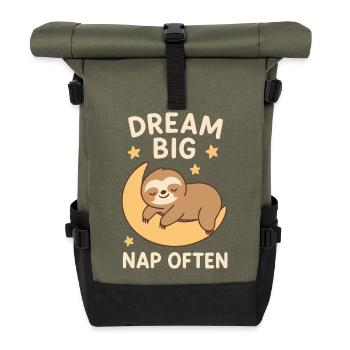 Faultier - Dream Big - Rolltop Rucksack - Olive/Schwarz - Vorne