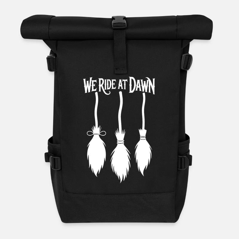 Balai de sorcière au lever du soleil - Sac à dos roll top - noir