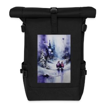 Purple Snow Paar nach Stadt - Rolltop Rucksack - Schwarz - Vorne