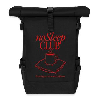 noSleep CLUB Coffee Club Illustration - Roll Top Backpack - black - Front