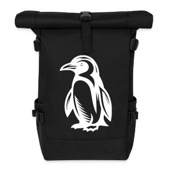 Chilliges Pinguin-Motiv aus dem Eis zum Verlieben - Rolltop Rucksack - Schwarz - Vorne