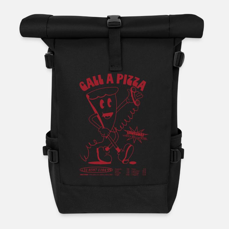 Call A Pizza - Sac à dos roll top - noir