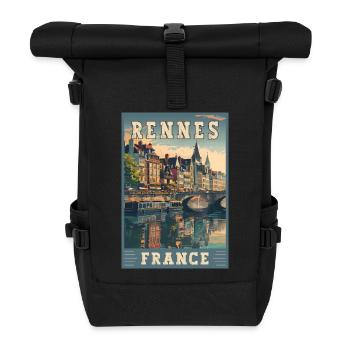 Discover Rennes In France Charming French City - Roll Top Backpack - black - Front