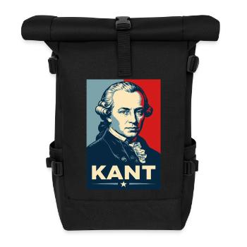 Portrait rétro du philosophe d’Emmanuel Kant - Sac à dos roll top - noir - Devant