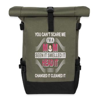 Du kannst mir keine Angst machen, ich bin Mutter | Lustiges Mama-Shirt - Rolltop Rucksack - Olive/Schwarz - Vorne