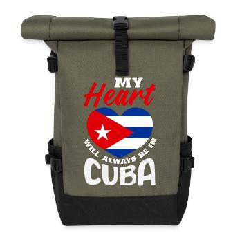 Cuba Pride & Home - Design du drapeau de Cuba - Sac à dos roll top - olive/noir - Devant