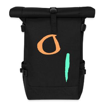 Minimal Abstract - Roll Top Backpack - black - Front