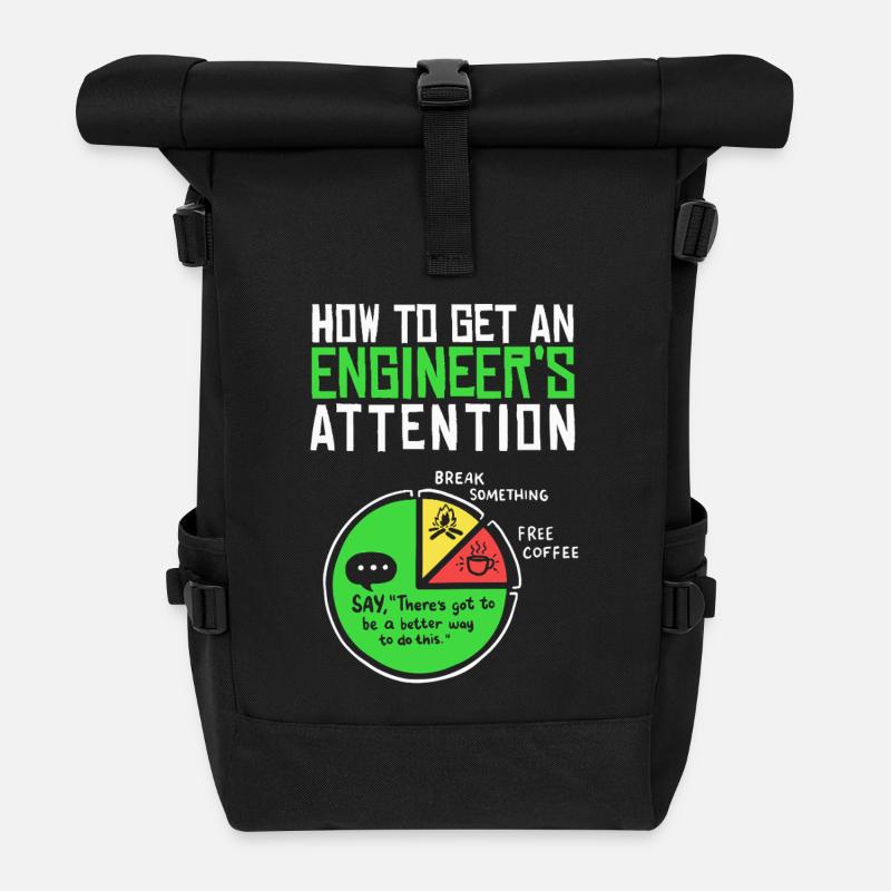 Ingénieur : Comment attirer leur attention - Sac à dos roll top - noir