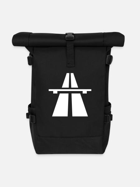 Autobahn - Rolltop Rucksack - Schwarz
