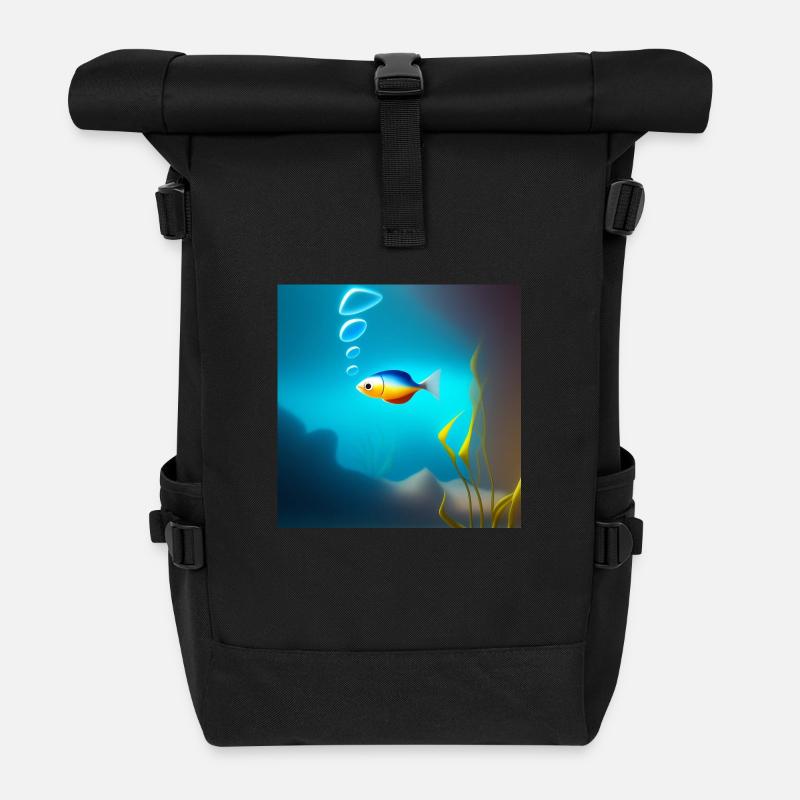 Fisch - Rolltop Rucksack - Schwarz