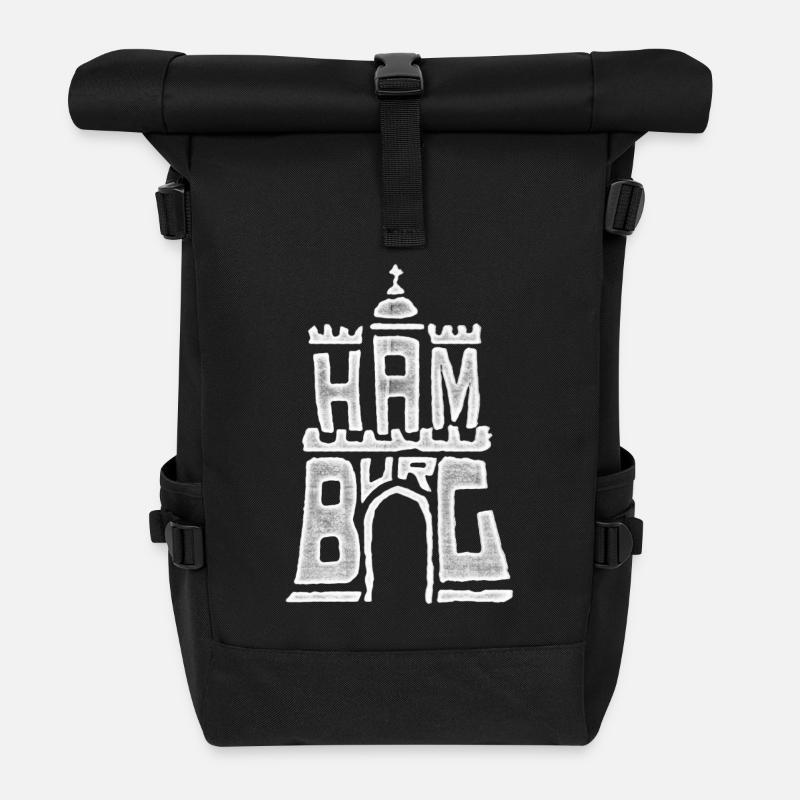 Hamburg Wappen - Rolltop Rucksack - Schwarz