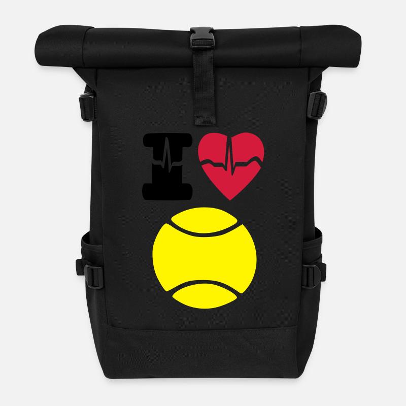 Ich Liebe Tennis - Rolltop Rucksack - Schwarz