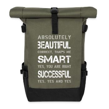 successful smart beautiful - Roll Top Backpack - olive/black - Front