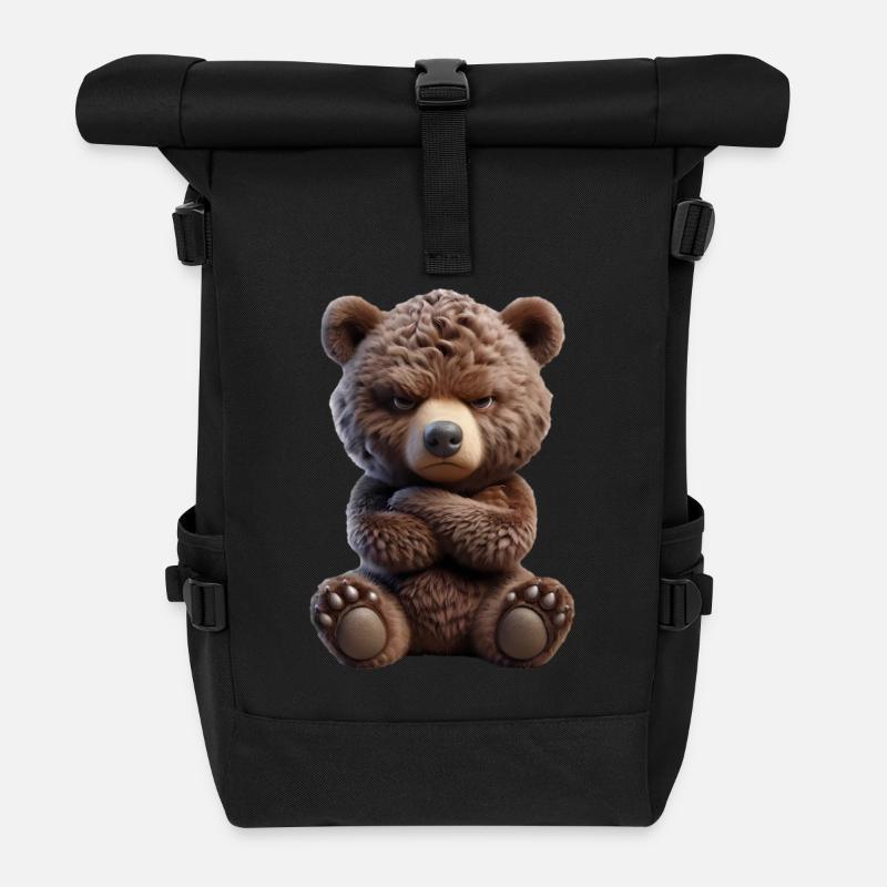 Bear grim 2 - Roll Top Backpack - black