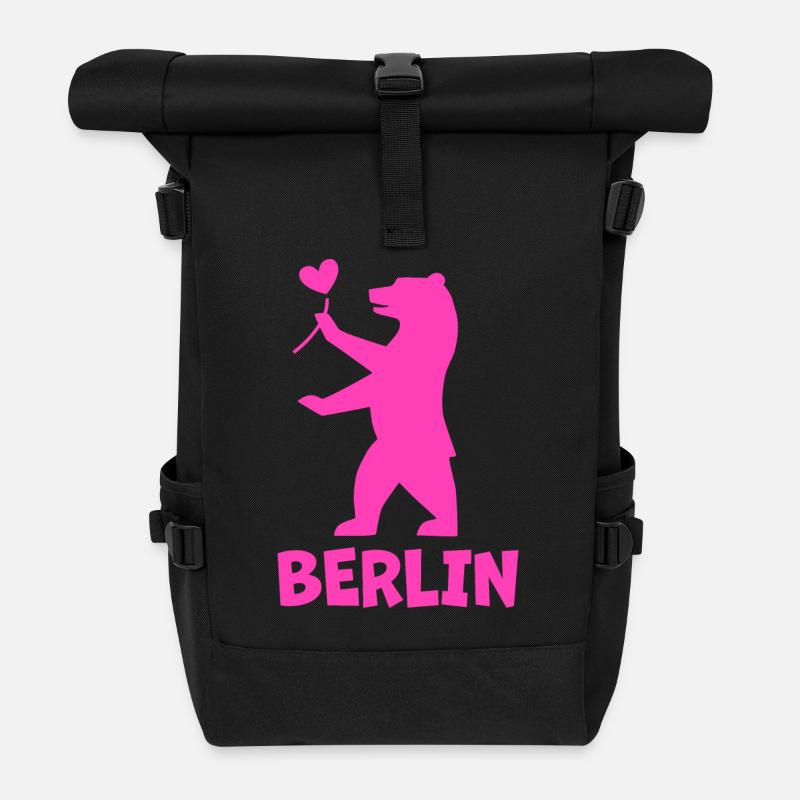Berlin Berliner Bär - Rolltop Rucksack - Schwarz