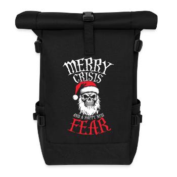 Frohe Krise und einen guten Rutsch ins neue Jahr! - Rolltop Rucksack - Schwarz - Vorne