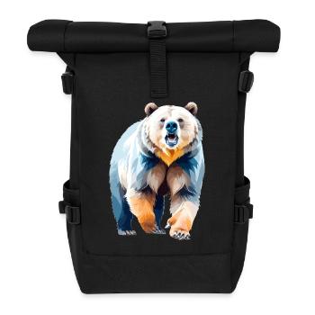 Grizzly Bear Vector Art with Vibrant Colours - Roll Top Backpack - black - Front