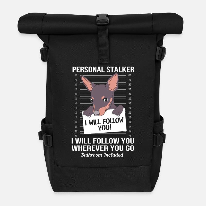 Zwergpinscher - Rolltop Rucksack - Schwarz