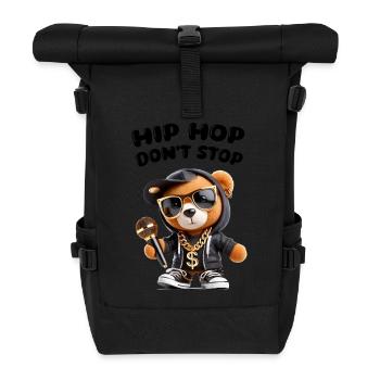 Teddy Bear Rappeur Hip Hop - Sac à dos roll top - noir - Devant