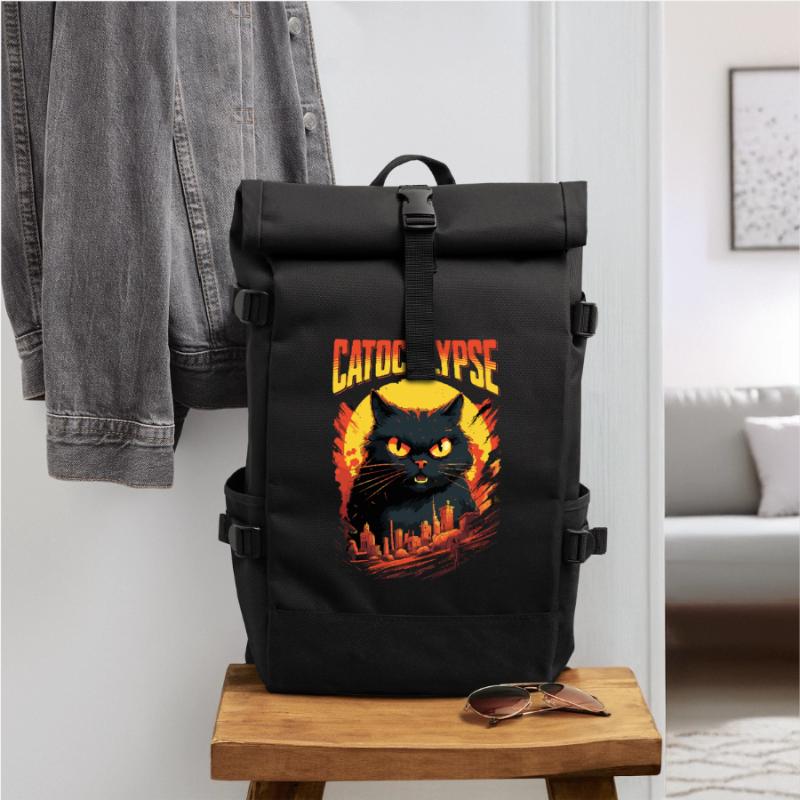 Chat Catocalypse Ville Chaos Créature Monstre Chat Sac à dos roll top