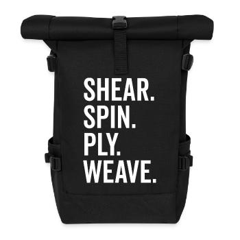 Scher-Spin-Ply-Gewebe - Rolltop Rucksack - Schwarz - Vorne