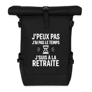 J’suis à la retraite,cadeau départ à la retraite - Sac à dos roll top - noir - Devant