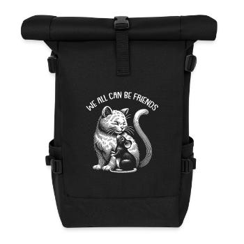 Le chat et la souris dans l’amitié, la paix et l’amour - Sac à dos roll top - noir - Devant