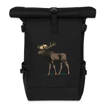 Moose antler - Roll Top Backpack - black - Front