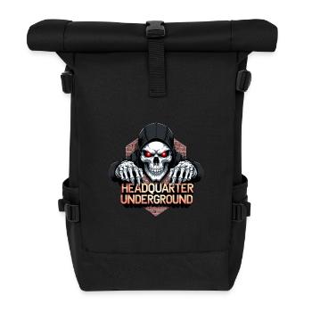 Gangster Skull, - Rolltop Rucksack - Schwarz - Vorne
