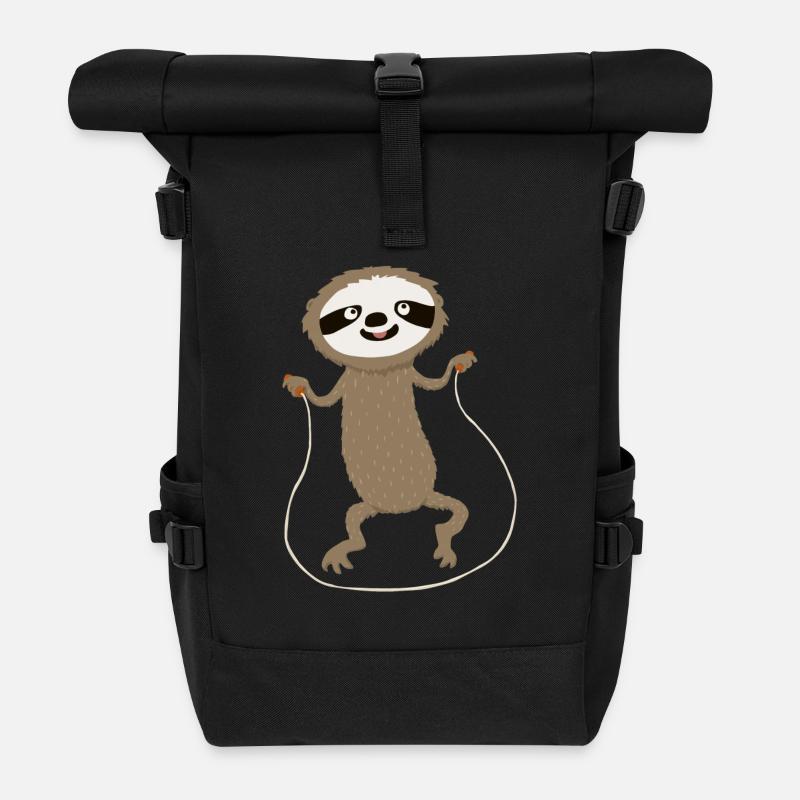 hyperaktives Faultier (ohne Text) - Rolltop Rucksack - Schwarz