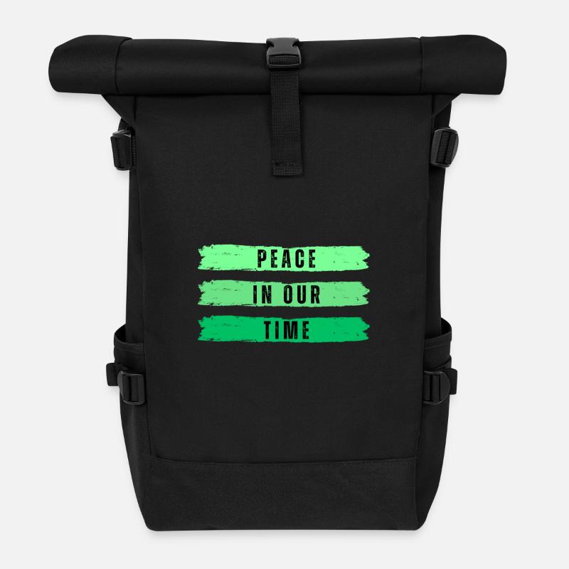 Peace in our time - Roll Top Backpack - black