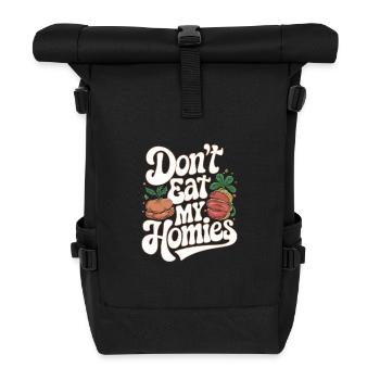 Don't Eat My Homies Tierschutz Veganer - Rolltop Rucksack - Schwarz - Vorne