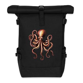 Frau Kraken - Rolltop Rucksack - Schwarz - Vorne
